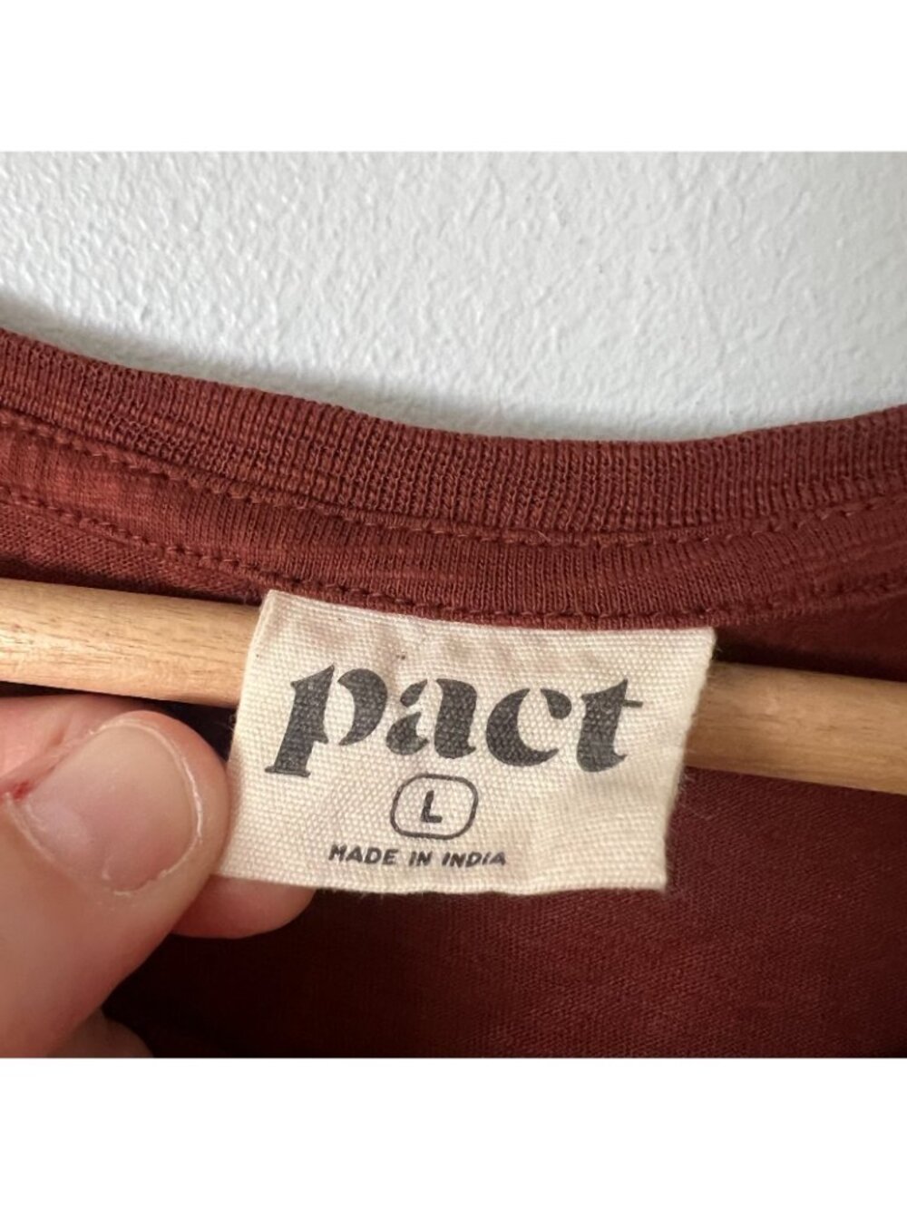Pact Relaxed Slub Weekend T-Shirt Dress Mahogany Brown Women's Size Large - Picture 5 of 9